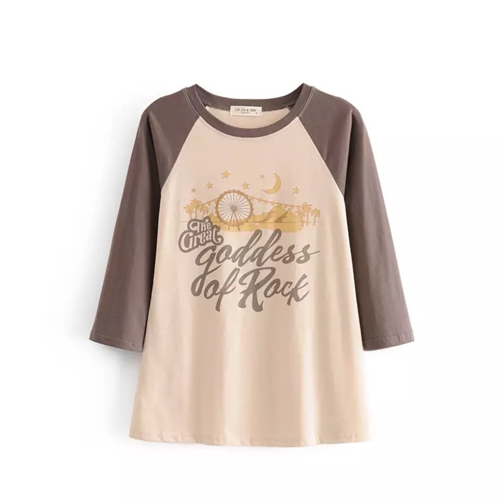 Bohemian Vintage The Goddess Of Rock Raglan Tee - Picture 11 of 11